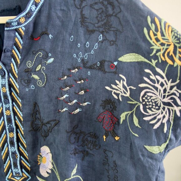 Johnny Was Linen Shirt - Picture 4 of 16